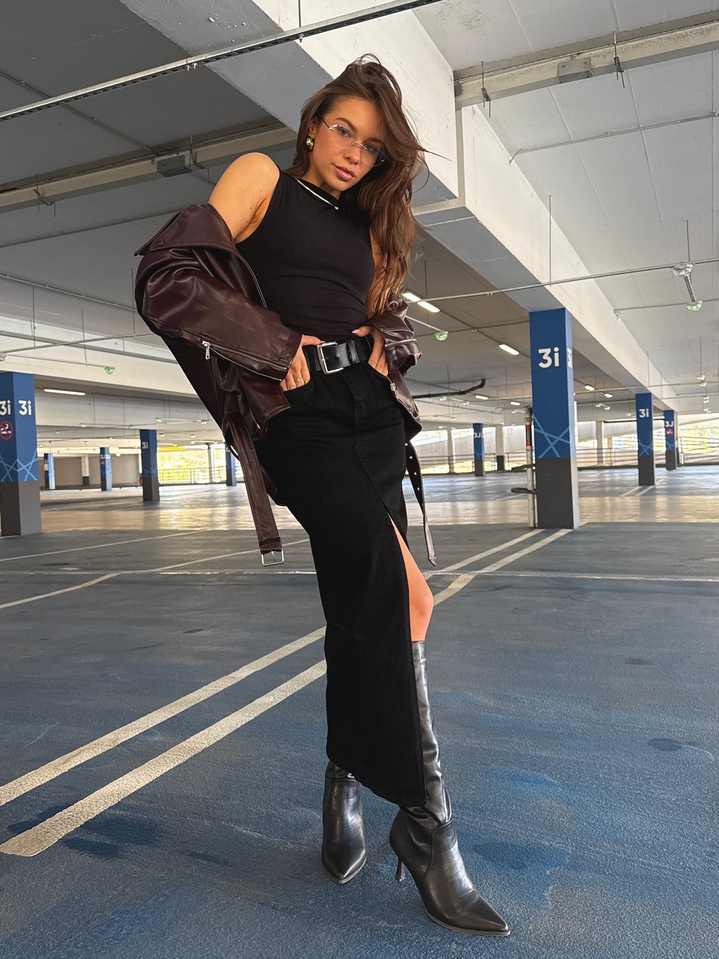 MAXI SKIRT “Black Denim”