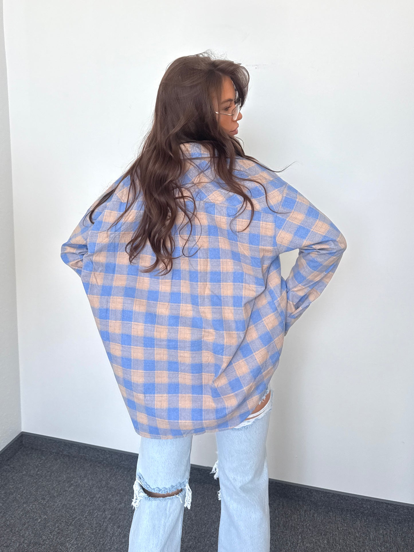 CHECKERED SHIRT “Blue&Cream”