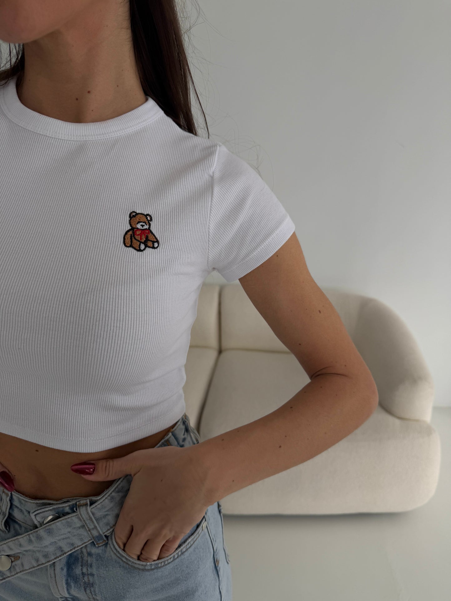 CROPPED TEDDY SHIRT