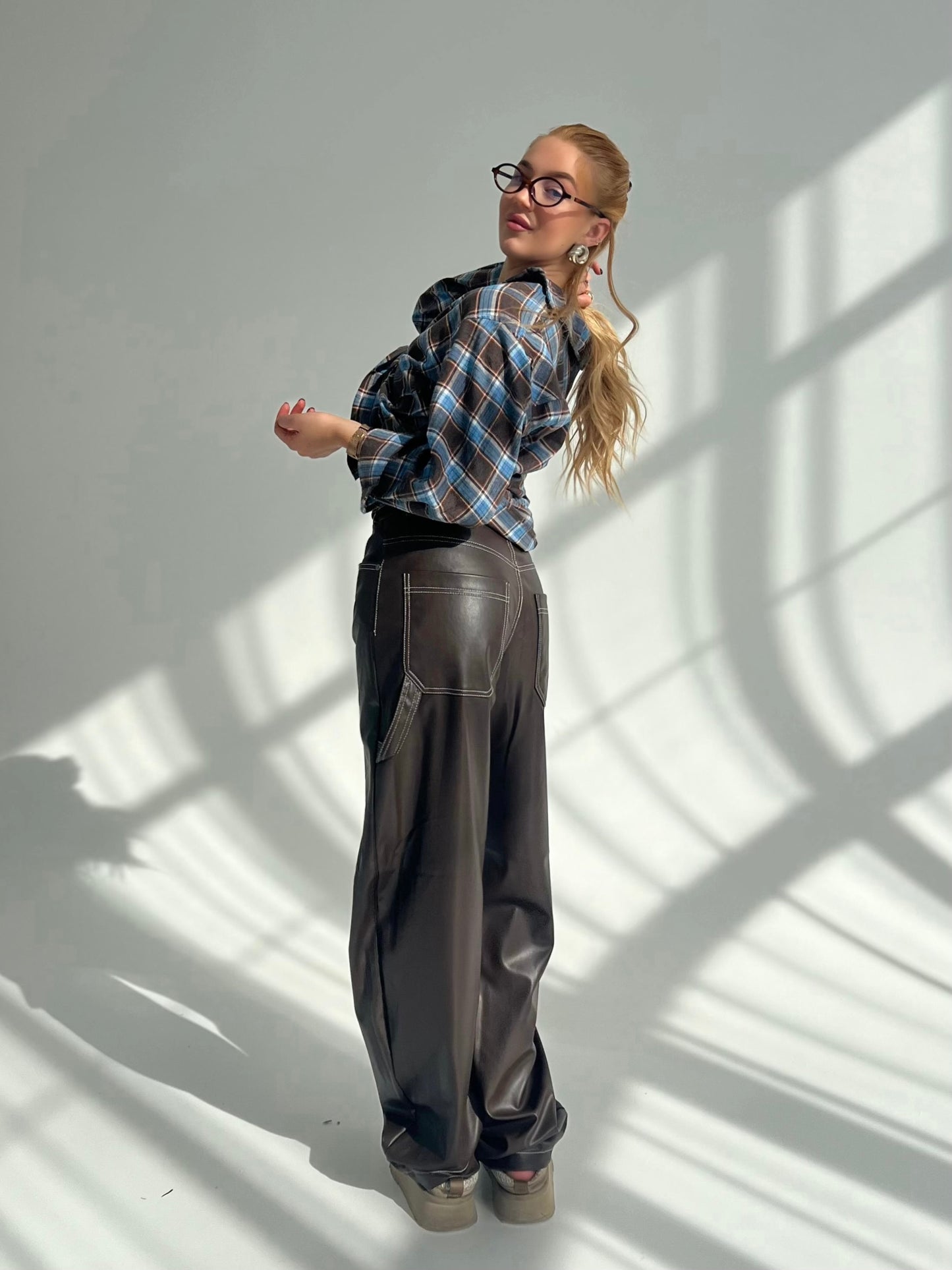 Leather Pants “Espresso Wide-Leg”
