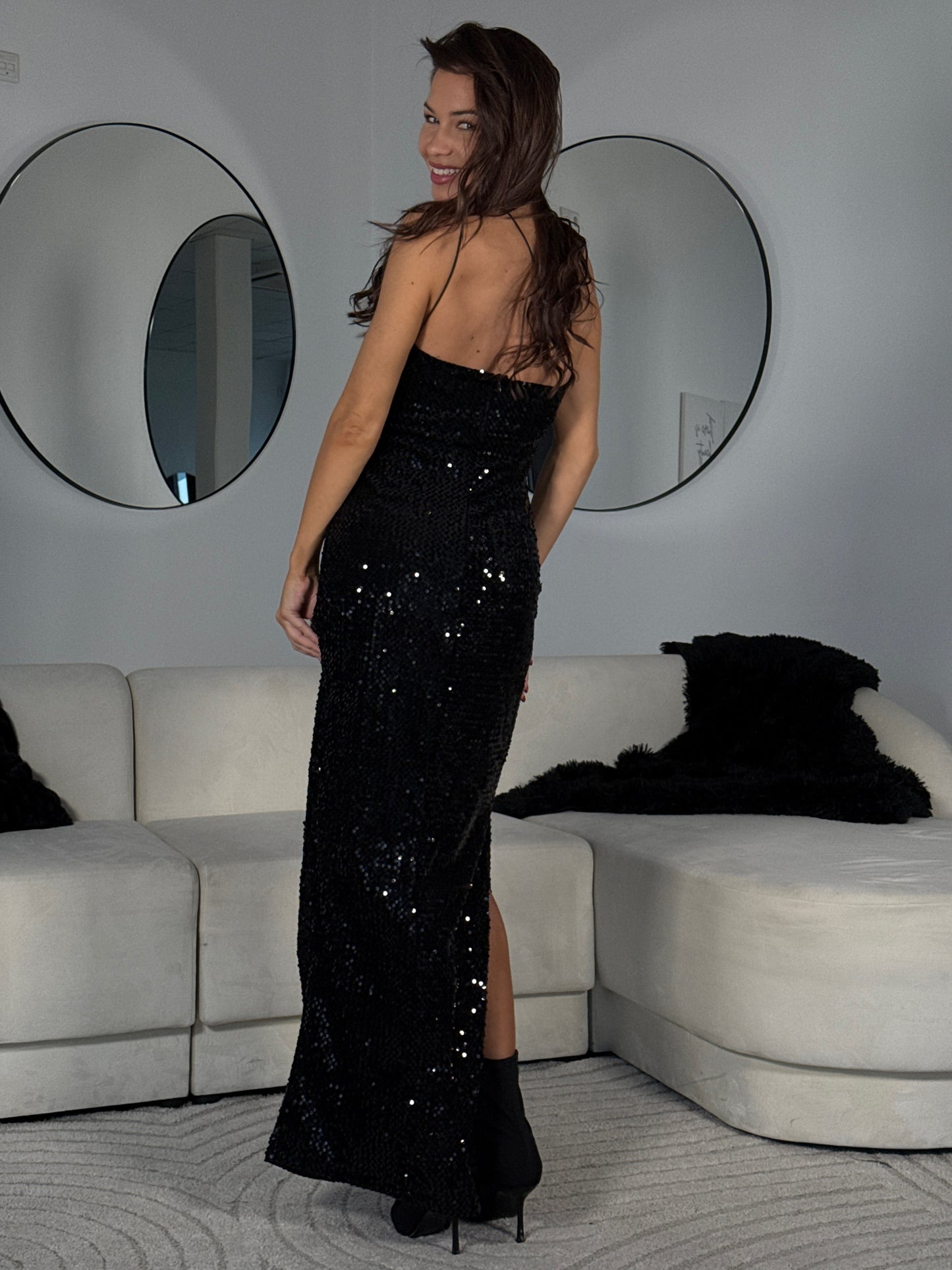 ONE SHOULDER GLITTER DRESS