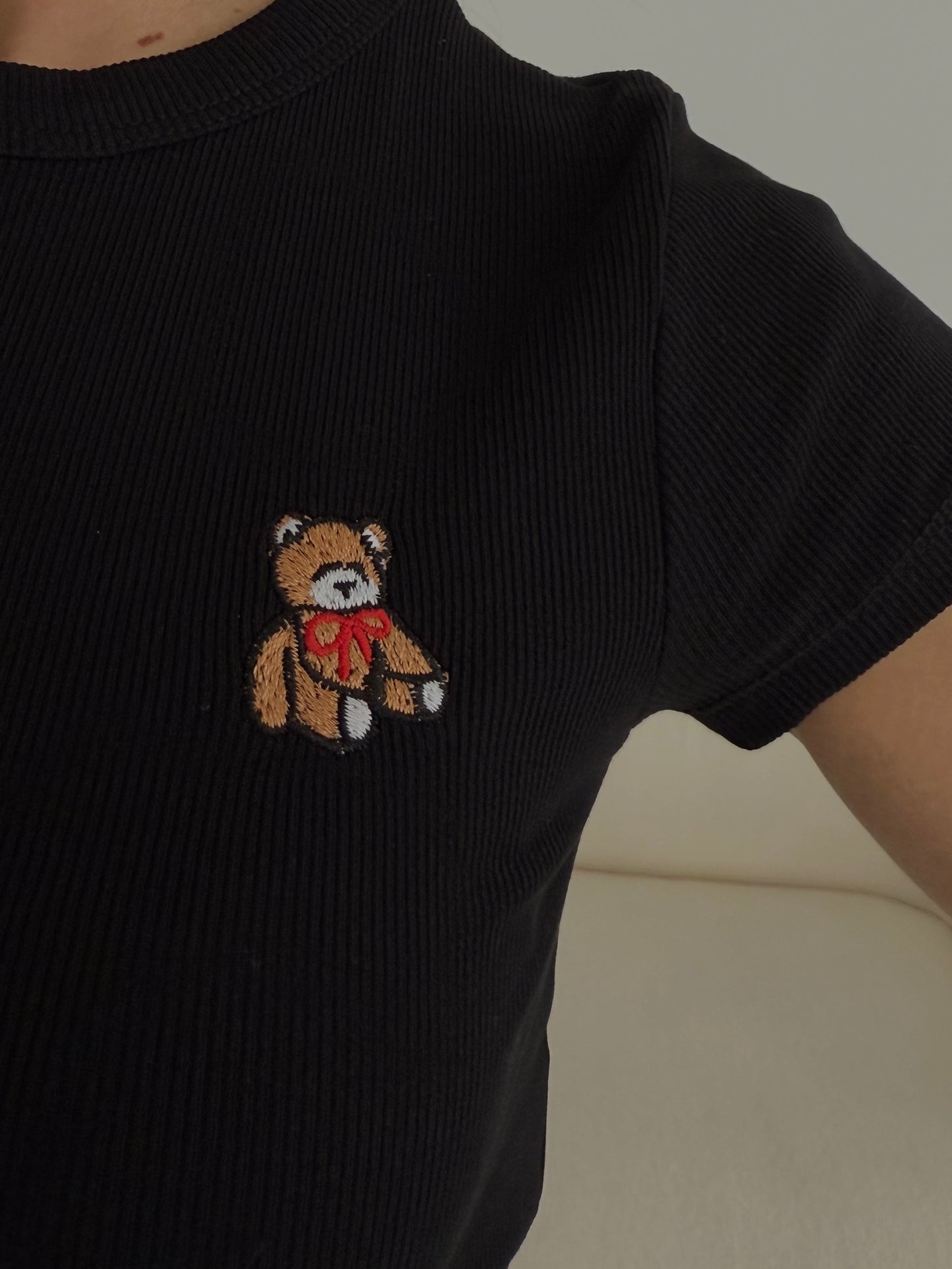 CROPPED TEDDY SHIRT