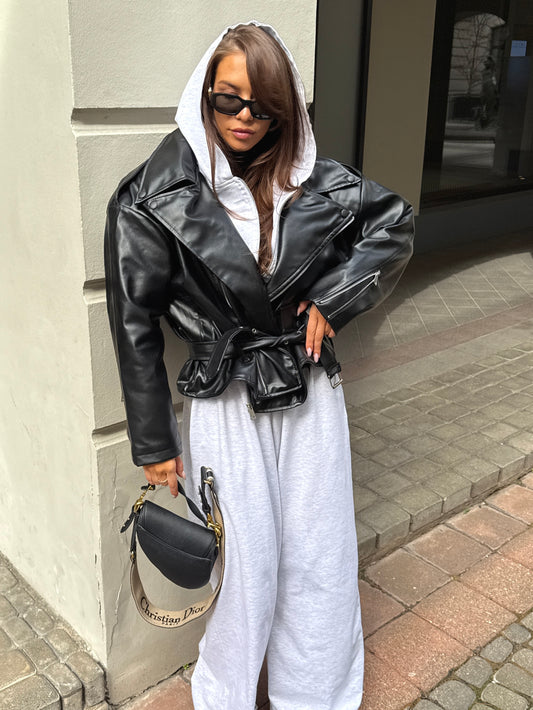 OVERSIZED JACKET “Black Leather”