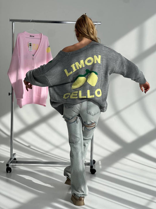CARDIGAN “Limoncello” in grey