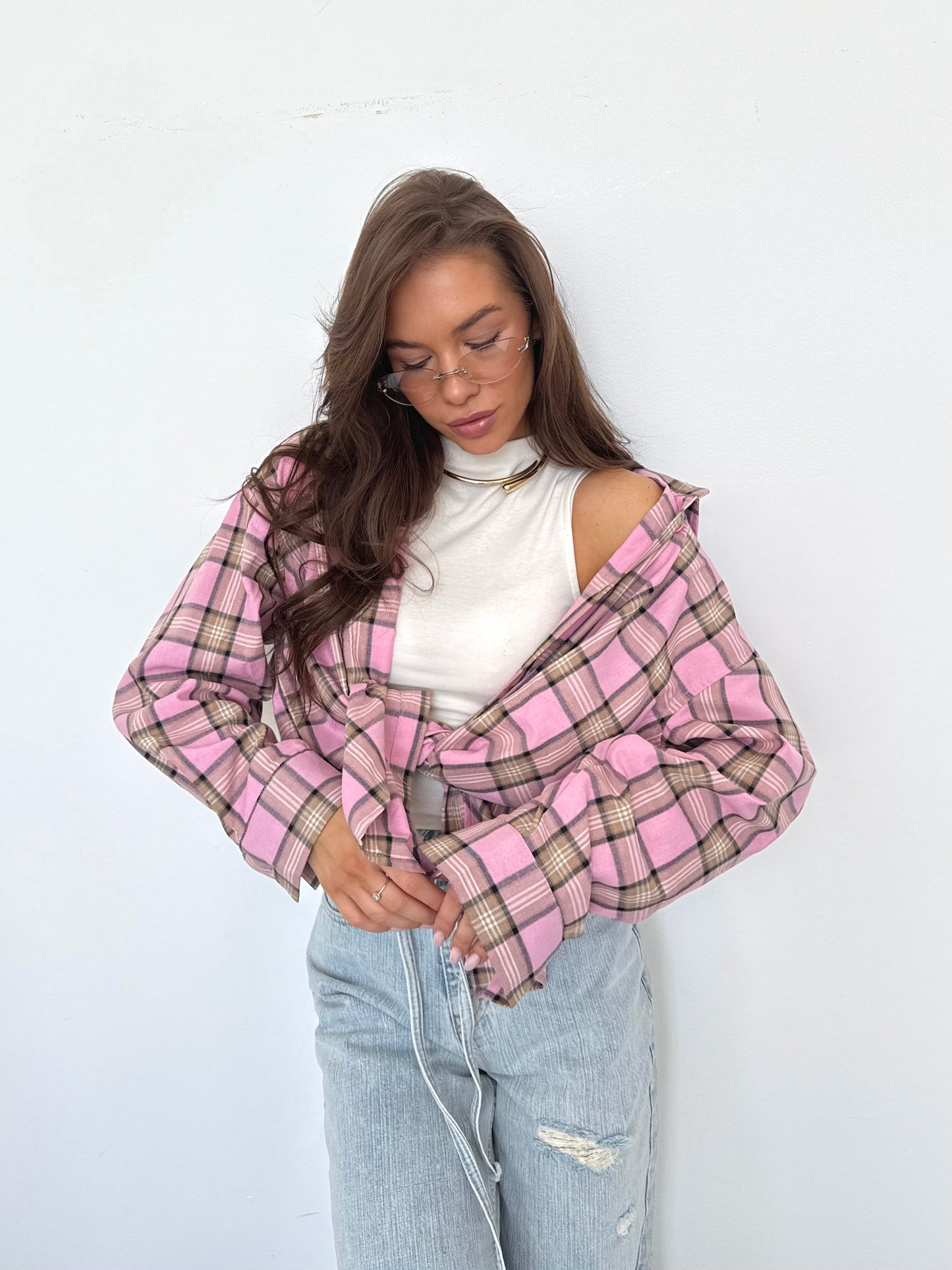 CHECKERED SHIRT “Brown&Pink”