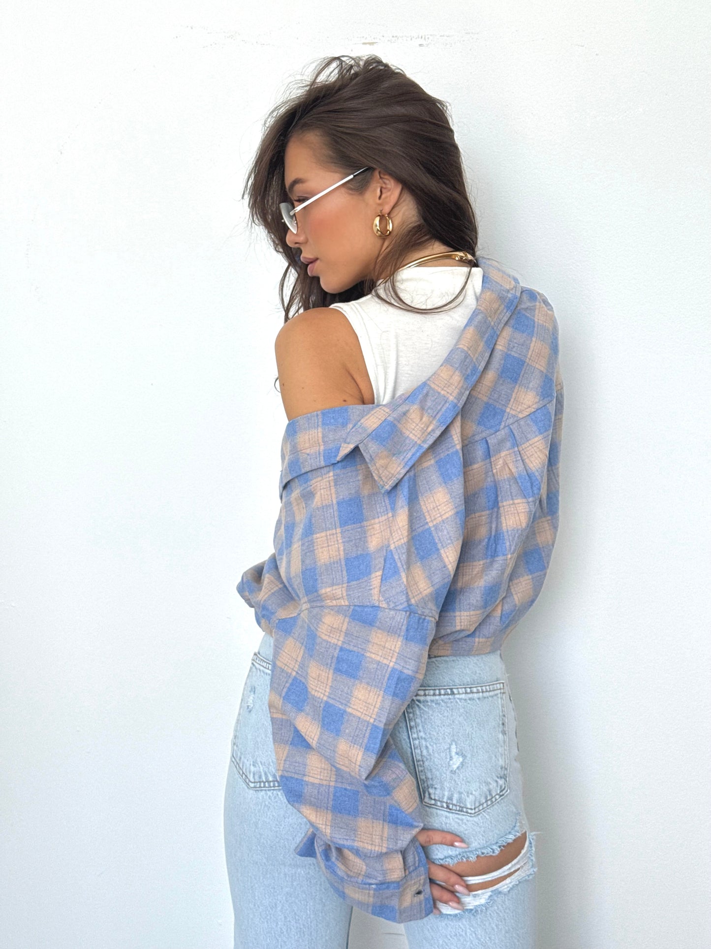 CHECKERED SHIRT “Blue&Cream”