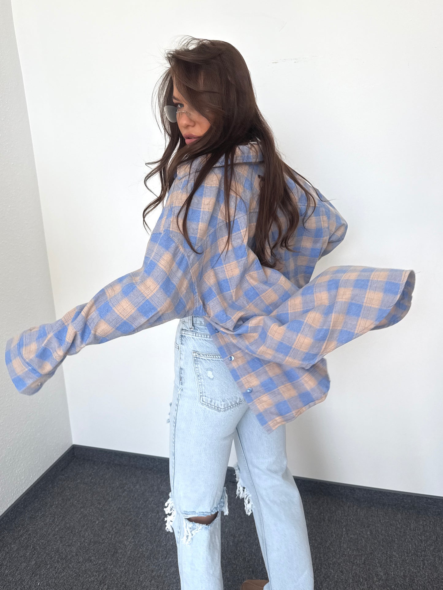 CHECKERED SHIRT “Blue&Cream”