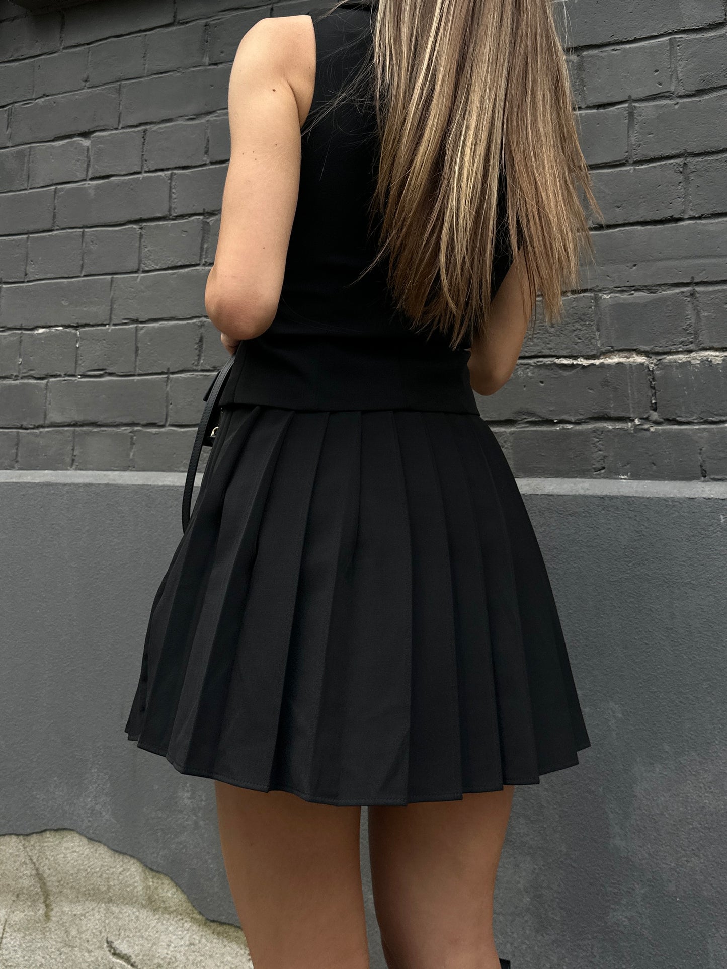 Black mini skirt