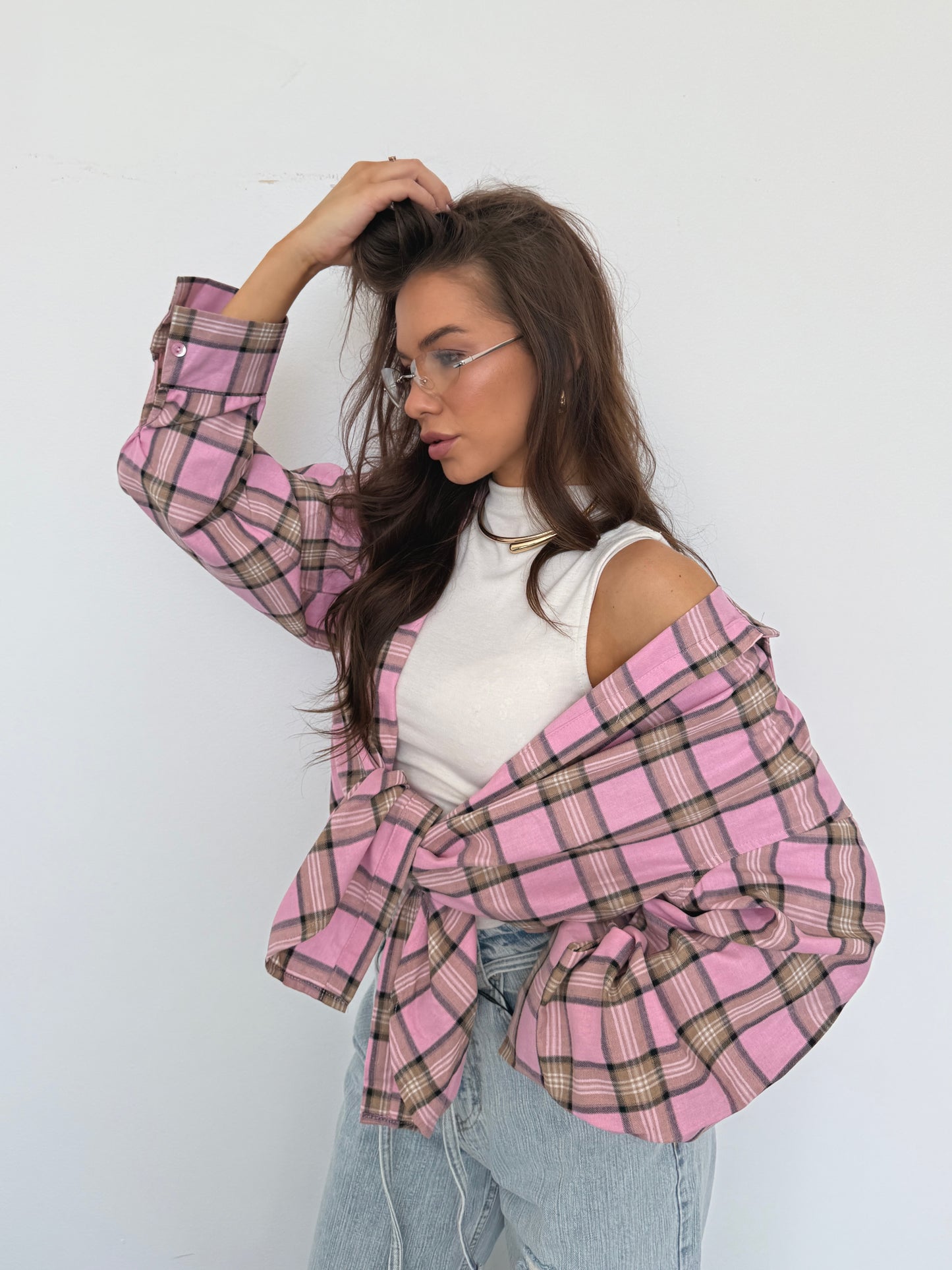 CHECKERED SHIRT “Brown&Pink”