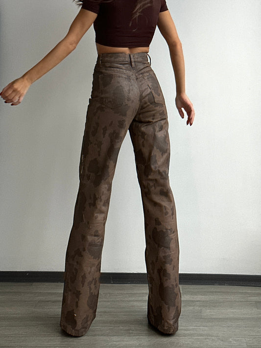 BROWN ECO LEATHER PANTS