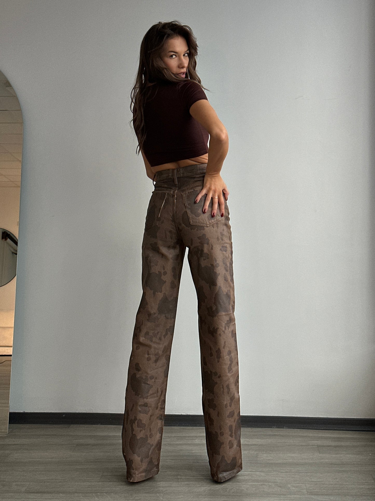 BROWN ECO LEATHER PANTS