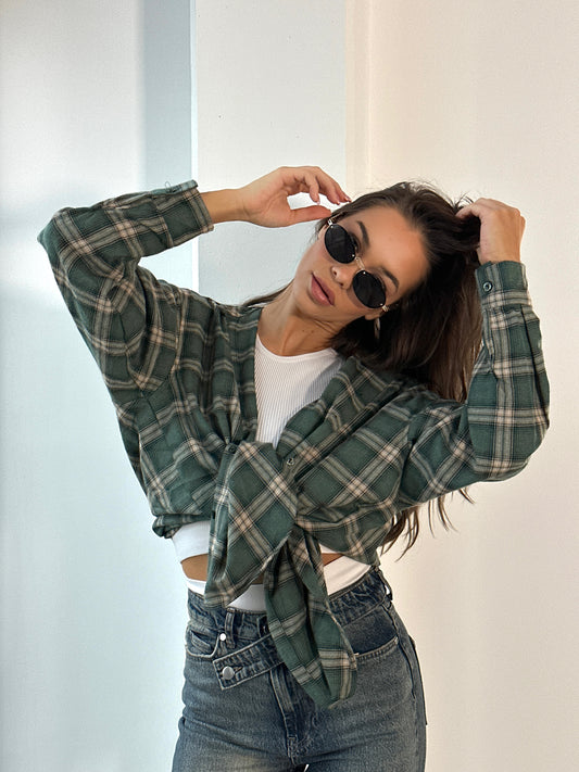 CHECKERED GREEN SHIRT