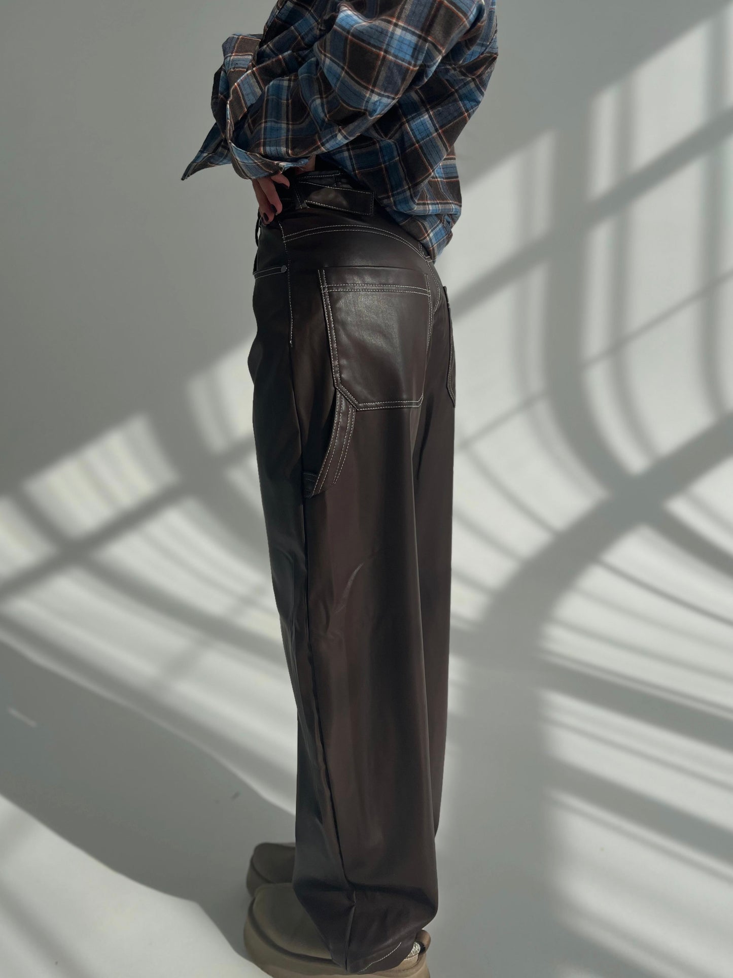 Leather Pants “Espresso Wide-Leg”