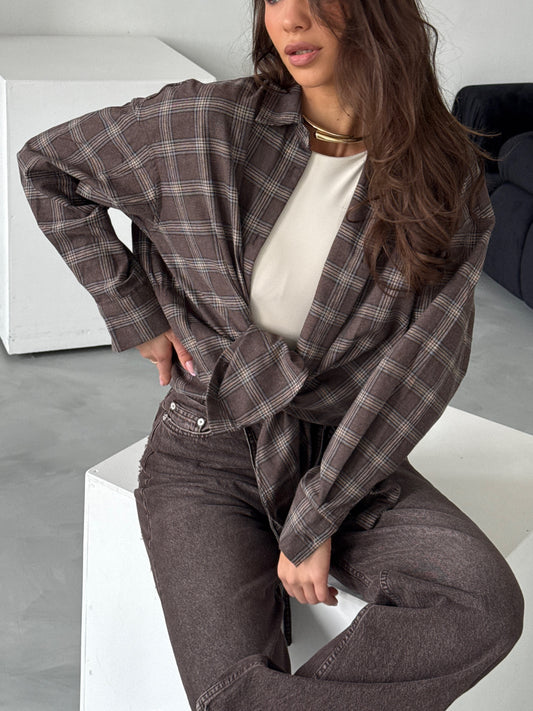 CHECKERED SHIRT “Choco”