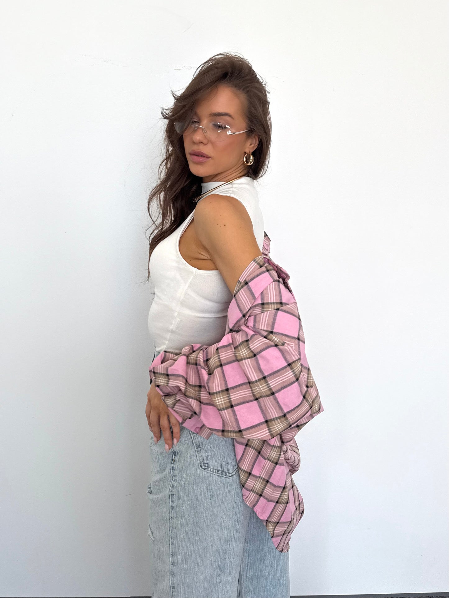 CHECKERED SHIRT “Brown&Pink”