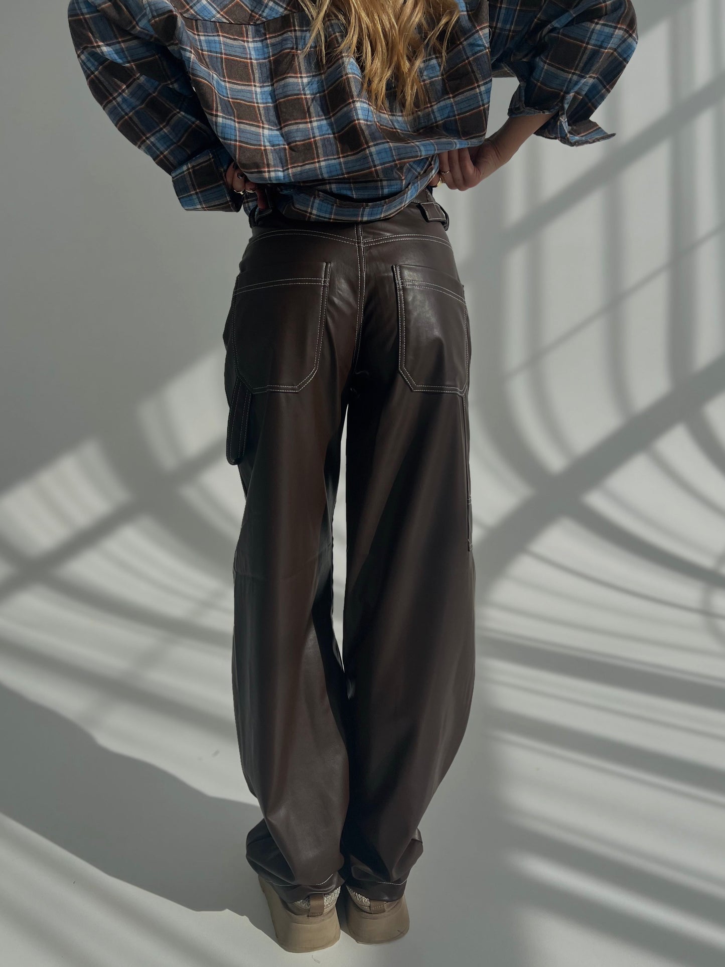 Leather Pants “Espresso Wide-Leg”
